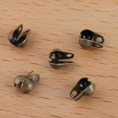 2000pcs Connector Clasp fit 1.5-2.4mm Ball Chain Calotte End Crimps Beads Connector Components For DIY Jewelry Making Supplies