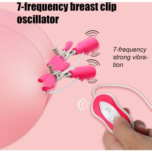 7 Frequeny Nipple Clamps Vibrating Breast Clip Stimulator Clitoris Breast Massage Vibrator Erotic Adult Sex Toys for Women