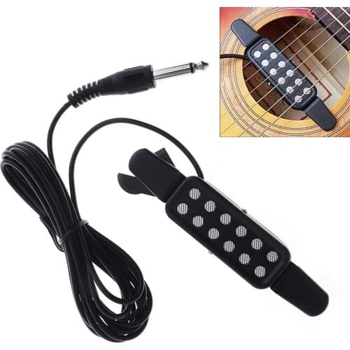 12 Hole Acoustic Guitar Sound Pickup Microphone Portable Free Opening Amplifier Speaker with Clip for Acoustic Guitars