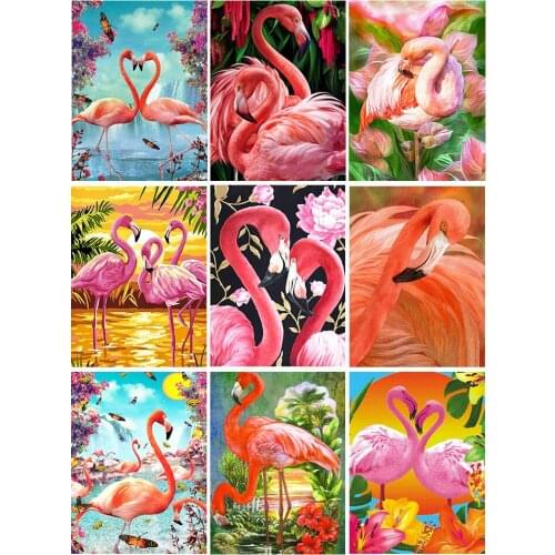 5D DIY Diamond Painting Animal Flamingo Set Cross Stitch Kit Full Drill Embroidery Mosaic Art Picture of Rhinestones Decor Gift