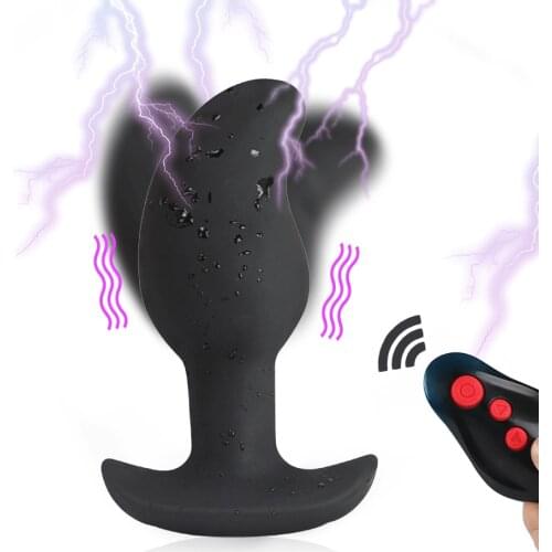 Electric Shock G-spot Anal Vibrator Male Prostate Massager Wireless Remote Vibrating Anal Plug Dildo Vibrator Sex Toys For Gay