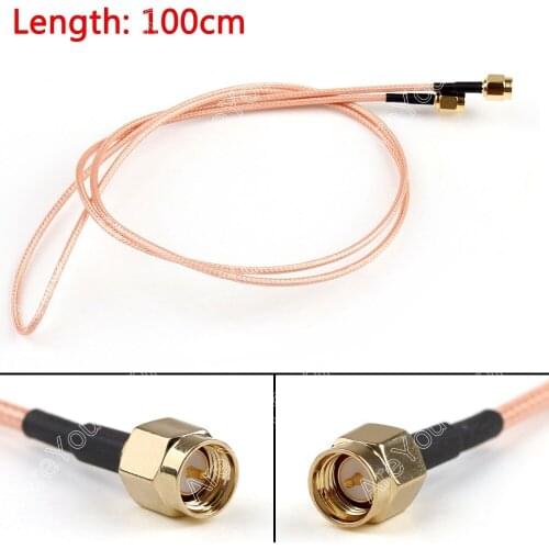 Areyourshop 100cm RG316 Cable SMA Male Plug To SMA Male Plug Crimp Jumper Pigtail 3ft FPV Mini Jack plug Wire Connector