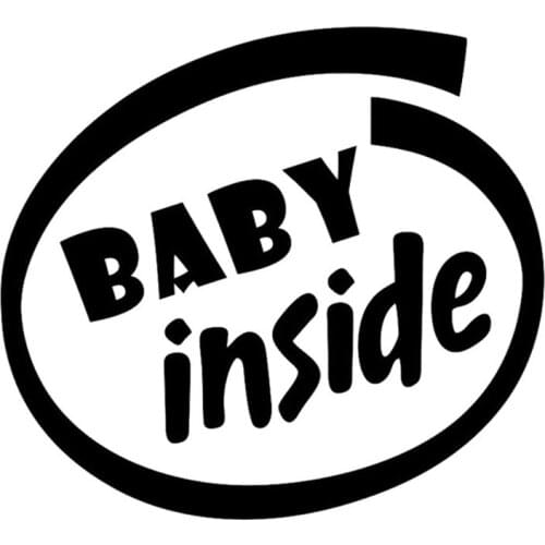 Car Sticker 3D 12.7*11.5cm Baby Inside Baby On Board Sticker On Car Funny Stickers and Decals Vinyl Car Styling