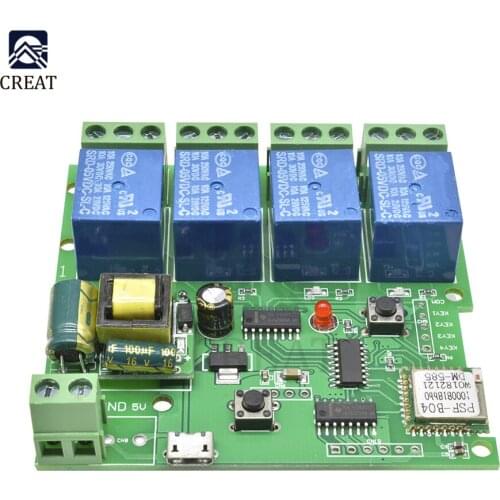 220V 4 Channel 433M wireless Wifi Relay Module Phone APP Remote Control WIFI Switch Jog SelfLock Interlock For Android for IOS