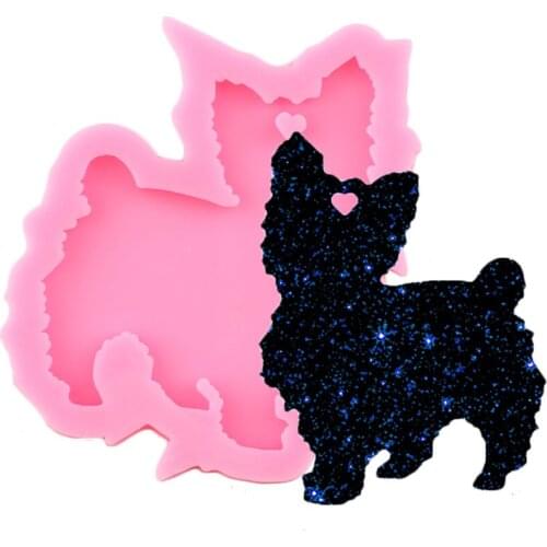 Shiny Glossy Cute Cat Silicone Mold Keychain Epoxy Resin Molds Craft DIY Charms Necklace Jewelry Making Pendant Moulds