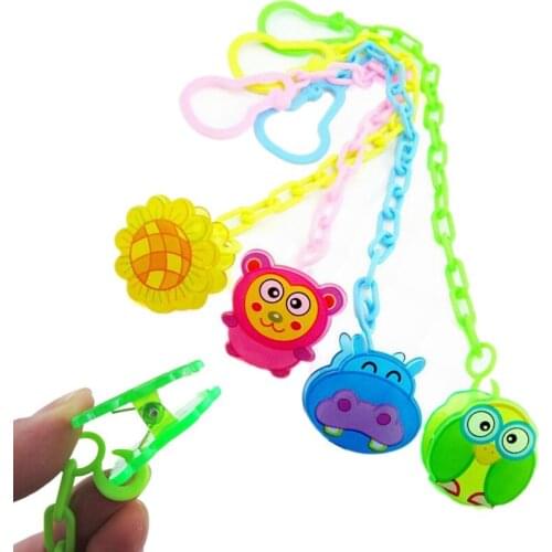6 Styles Baby Pacifier Clip Chain Animal Cute Candy Color Boys Girls Anti Lost Plastic Feeding Pacifier Accessories