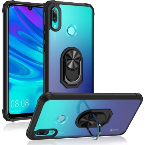 For Huawei P Smart 2019 P20 Lite P30 Pro P40 Pro Case Silicone Phone Shell Magnetic Car Holder Ring Phone Cases Shockproof Cover