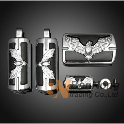 Eagle Logo Brake Pedal Cover Pad&Footrest Footpegs&Shifter Peg For Harley 883 1200 XL Softail Fat Boy Electra Glide Dyna Touring