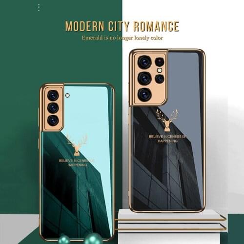 Luxury Shockproof Camera Lens Protection Plating Cell Phone Case For Samsung Galaxy S21 Ultra Plus Smartphone Back Cover Fundas