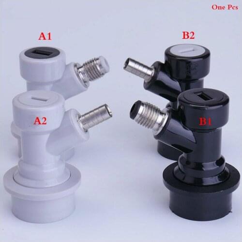 Black and white craft beer keg connector fittings Ball lock keg connectors Liquid and gas for soda cola pepsi keg barrel adapter