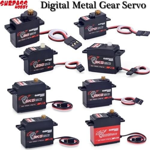 SURPASS Hobby Digital Servo 9G 17G 25G 6KG 9KG 15KG 20kg Metal Gear Servo for 1/8 1/10 1/16 RC Car Boat Duct Airplane Robot
