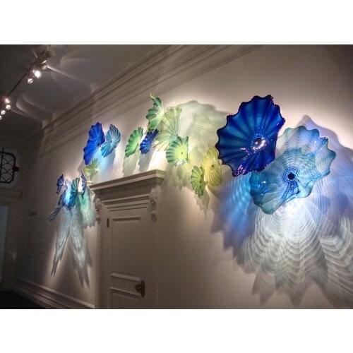 Home Hotel Hallway Decor 100% Handmade Murano Glass Wall Plate Sconce
