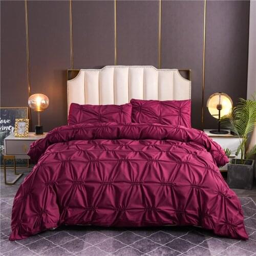 Home Textile Bed Linen Set Twist Flower Craft Bed Duvet Cover Set Quilt Cover Pillowcase US King Size Bedding Set for Adults Bed