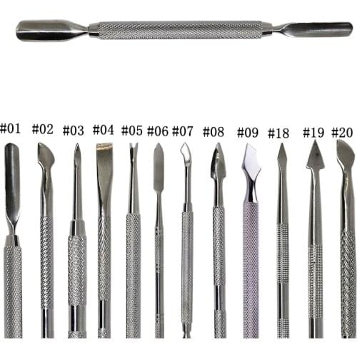 1pcs Double-ended Stainless Steel Cuticle Pusher Dead Skin Push Remover For Pedicure Manicure Nail Art Cleaner Care Tool