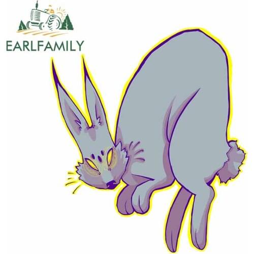 EARLFAMILY 13cm x 10.9cm For Demon Rabbit Cartoon Car Stickers Refrigerator Decal Car Styling Trunk Waterproof Decoration