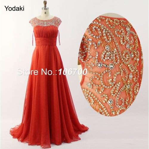 Elegant Sheer Long Prom Dresses Boat Neck Cap Sleeve Pleat Ruched Hand Made Crystal Beaded Chiffon Evening Gown JB807