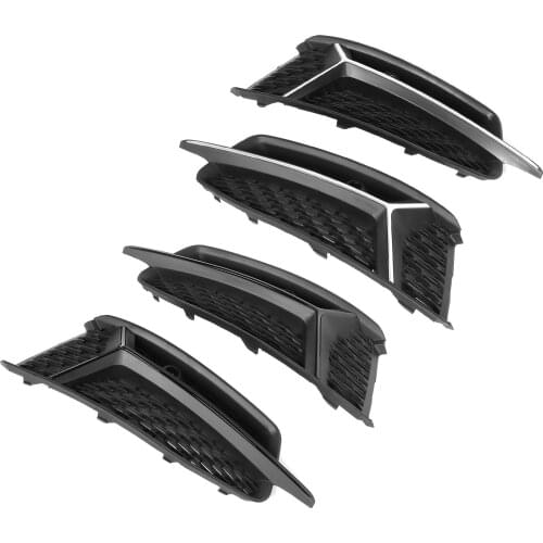 Glossy Black Honeycomb Mesh for RS6 Style Fog Light Grilles Grills For Audi A6 C8 2019 2020 Auto Car accessories