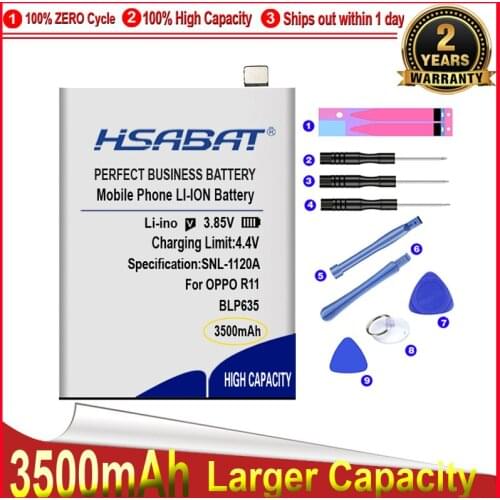 HSABAT 0 Cycle 3500mAh BLP635 Battery for OPPO R11 High Quality Mobile Phone Replacement Accumulator