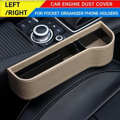 1 set for Pocket Organizer Phone Holders Universal Passenger + Driver PU Leather Side Car Seat Gap Storage Box