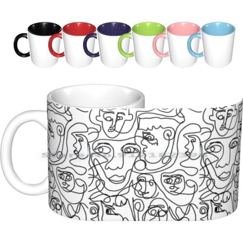 Aesthetic Faces Ceramic Mugs Coffee Cups Milk Tea Mug Aesthethic Tumblr Faces Aesthetic White Black Fashion 2020 Mood Anime E