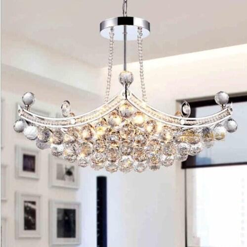Classic boat crystal chandelier Home led crystal living room chandelier Study bedroom dining room lamp led lighting fixture led