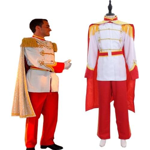 Cosplaydiy Prince Military Suit Cloak Cinderella Charming Prince Cosplay Costume L717