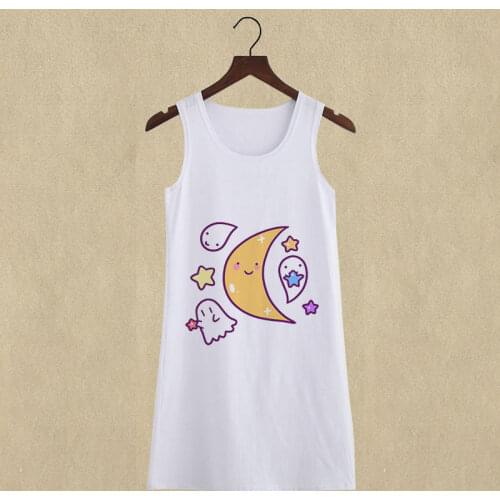 Girls Baby Summer Comfortable Skirts Home Street Wear Cute Night Skirt Moon Print Pattern Kids 2 3 4 5 6 7 8 9 Years Old