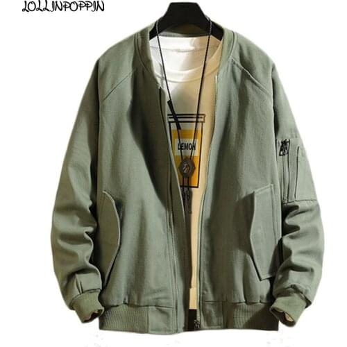 Men Cotton Twill Light Army Green / Black Aviator Jacket Sleeve Pocket Stand Collar Mens Bomber Jacket Flight Jacket