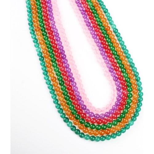 Natural Stone White Stone Colored Beads Semi-precious Stone Dyed Jade Jewellery Making DIY Necklace Bracelet Jewelry Accessories