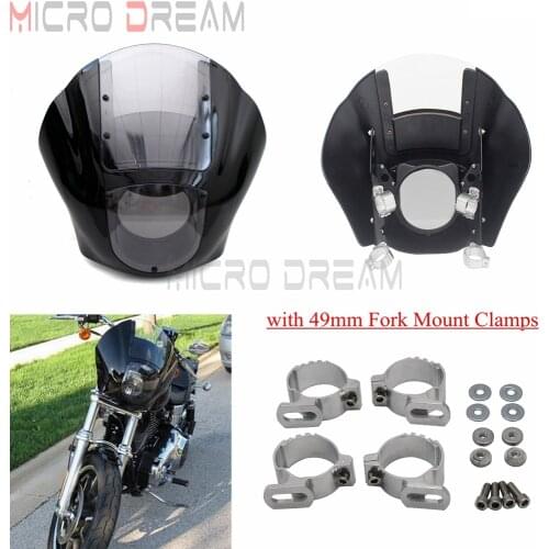 Motorcycle Headlight Quarter Fairing & Clear Windshield For Harley Sportster XL 88-16 Dyna 95-05 FXR 86-94 FXD FXDL FXDB FXDC