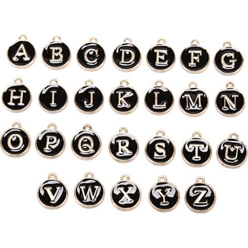 26Pcs Colourful Letter Alphabet Charms Initial Letter Bracelet Jewelry DIY Craft Making New Arrival