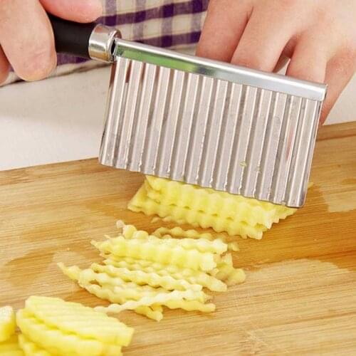 Potato French Fry Cutter Stainless Steel Kitchen Accessories Wave Knife Chopper Serrated Blade