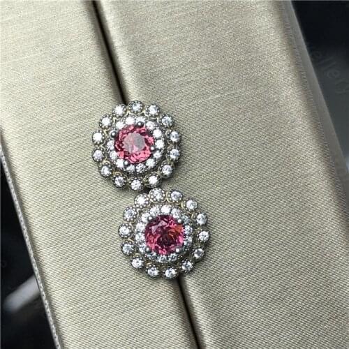 Luxury Atmosphere Natural Magnesium Aluminum Garnet Earrings 925 Silver Womens Earrings Engagement & Wedding Gift