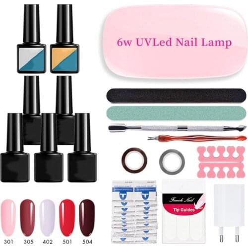 Nail Extension Starter Kit with UV Light Nail Builder Gel Quick Extension Enhancement Kit Professional Manicure Tool Kit
