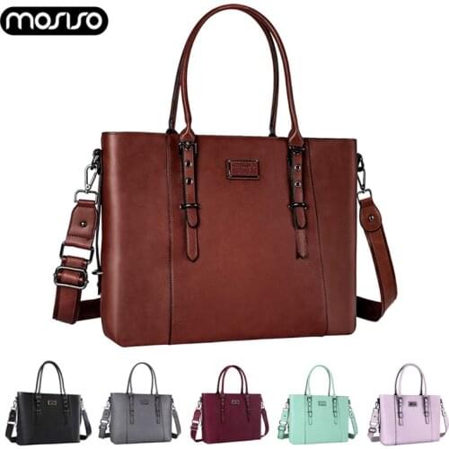 MOSISO 2019 Classic PU Laptop Sleeve Bag 13.3 14 15 inch Waterproof Notebook Shoulder Bag For Macbook Pro Air Xiaomi Dell HP Cas
