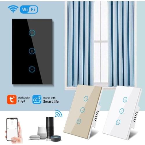 Intelligent Wifi Zigbee Curtain Switch Electric Curtain Track Automatic Remote ControTuya Remote Control Alaxa Voice Smart Home