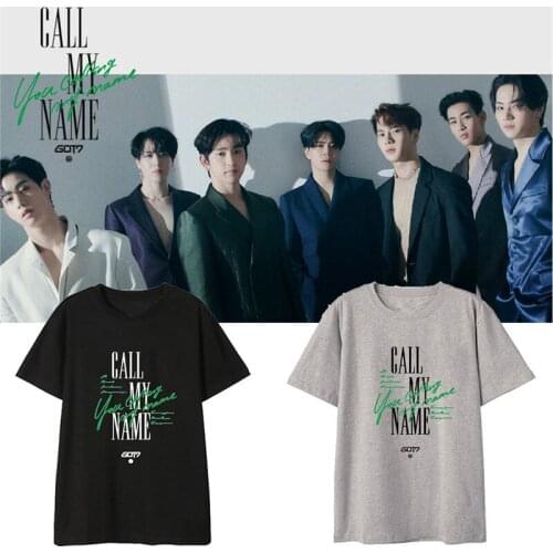6 Colors Available Got7 New Album Call My Name Short Sleeve Summer T-shirt Spinning Top JinYoung Mark Jackson YoungJae FH52