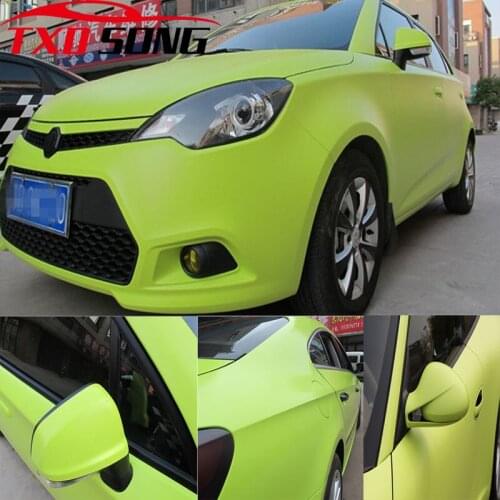10/20/30/40/50/60X152CM/Lot Lime green Matte Vinyl Film Matt car wrap vinyl Sticker With air free bubbles matte sticker film