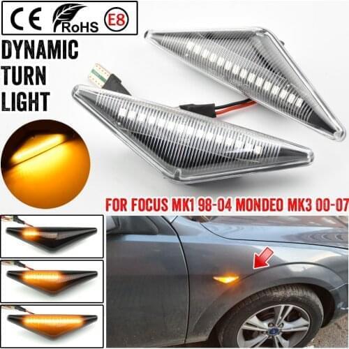 1 Set Led Dynamic Side Marker Turn Signal Light For Ford MONDEO 2000-2007 MK3 FOCUS MK1 1998-2004 Sequential Blinker Light