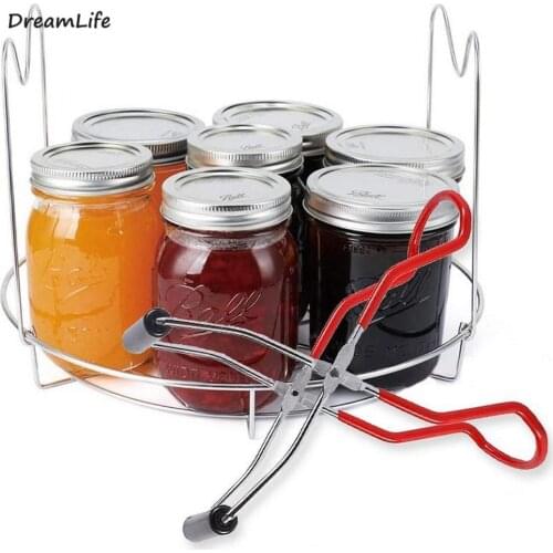 1PCS 430 Stainless Steel Frame Canning Tongs Kitchen Storage Basket Boxes Lifting Tongs New Household Kitchen Accessories Tools