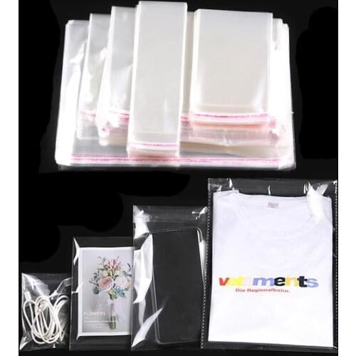 100pcs/pack Thickening Resealable Zip Lock Bag Self Seal Clear Plastic Poly Bag Food Storage Package Reclosable Vacuum Fresh Bag