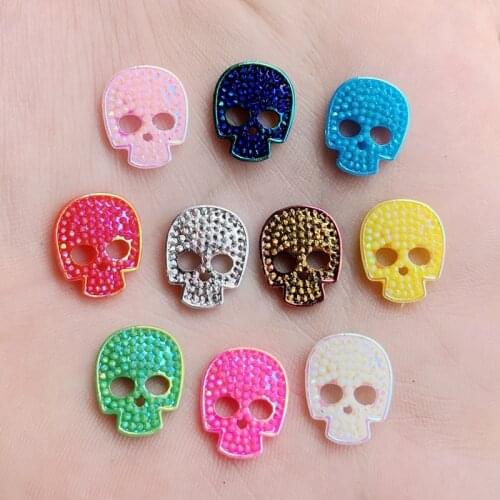 40pcs 12*14mm Crystal AB Resin Beads Flatback Glue On Stones Diy Crafts Fabric Garments Accessories Halloween decorate gift