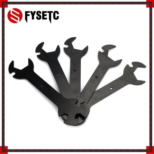 5pcs 3D Printer Parts 5 IN 1 Wrench Stay 5.7mm to 20.2mm Steel Spanner Multifunction Wrench Flat Spanner For E3D MK8 MK10 Nozzle