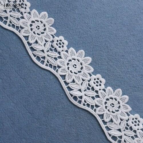 5yards 6.5cm white african Lace Fabric Trim Ribbons DIY wedding decoration for home cloth accessories hollow bar code LACES