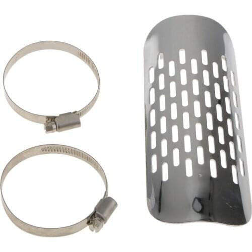 7" Chrome Motorcycle Flame Exhaust Muffler Pipe Shield Cover Heel Guard