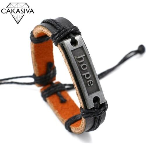 925 Vintage Thai Silver Leather Lettering Adjustable Bracelet Party Gift Birthday Holiday Jewelry Wholesale