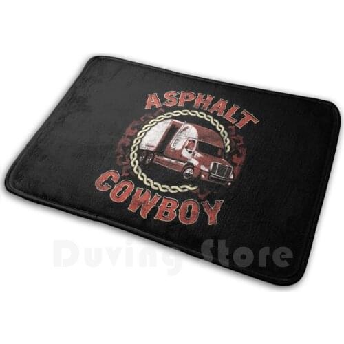 Asphalt Cowboy Truck Driver Gift Trucker Chain Dad Trucking Soft Non-Slip Mat Rug Carpet Cushion Truck Driver Truck