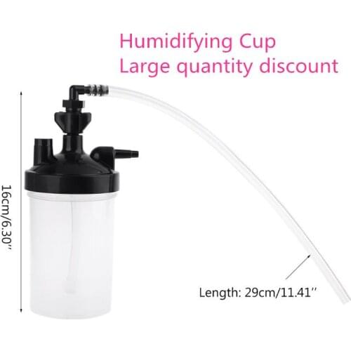 Humidifier Cup Oxygen Bubbler Bottle for Humidity Humidifier Water Bottle and Pipe Connector Elbow for Oxygen Concentrator