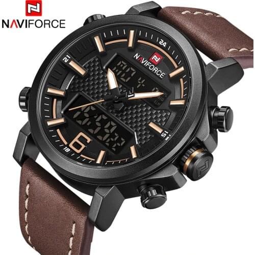 Luxury Brand NAVIFORCE Men Military Quartz Watches Mens LED Date Analog Digital Watch Male Casual Sport Clock Relogio Masculino