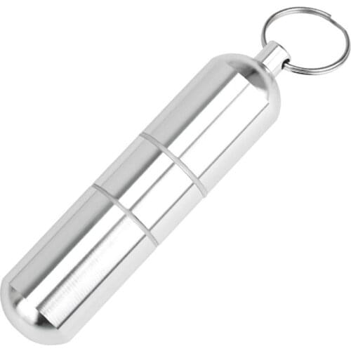 Outdoor Waterproof 3-Section Cylinder Medicine Pill Box Case Holder Container Medicine Storage Box Key Ring